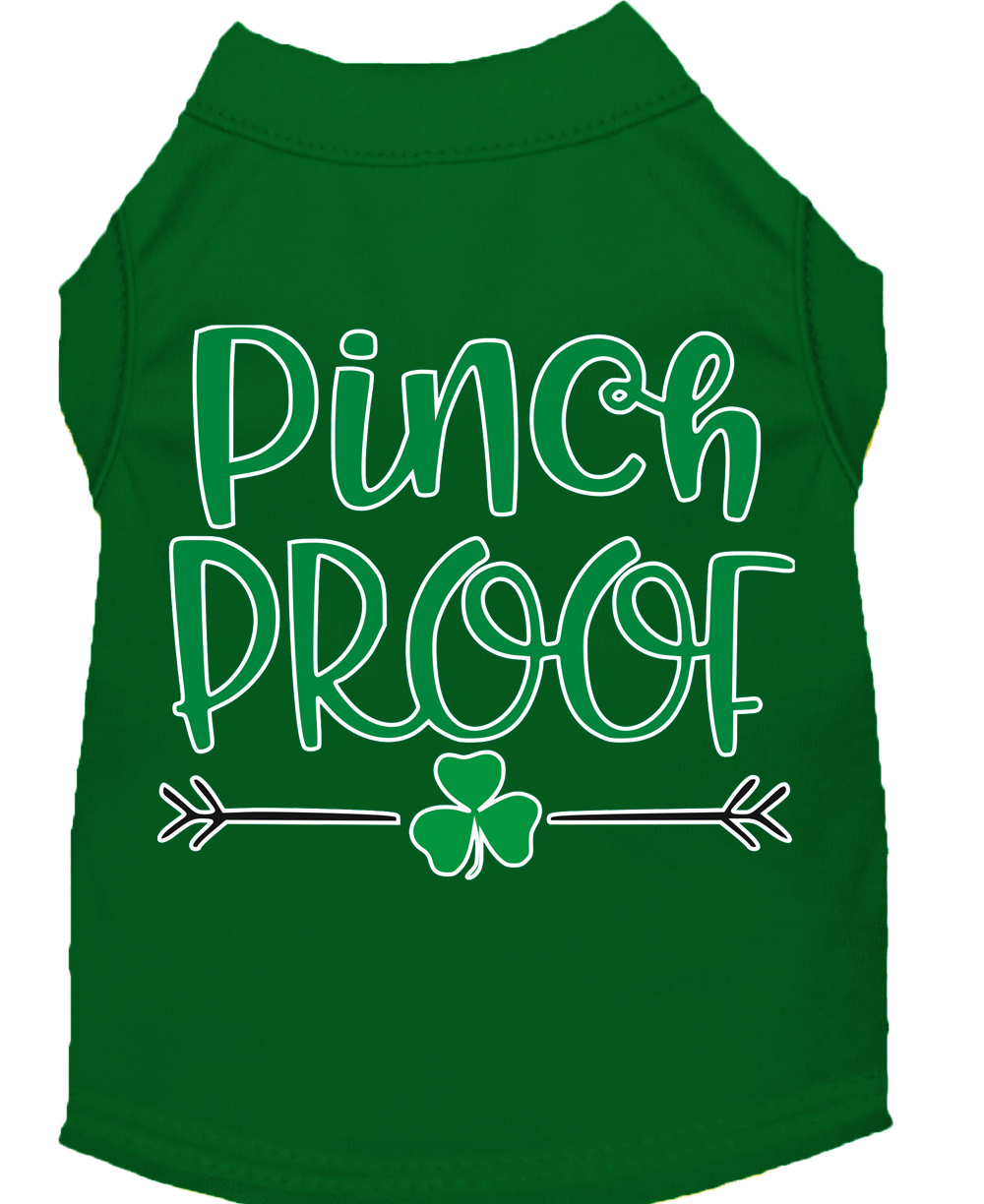 Pinch Proof Screen Print Dog Shirt Green Lg
